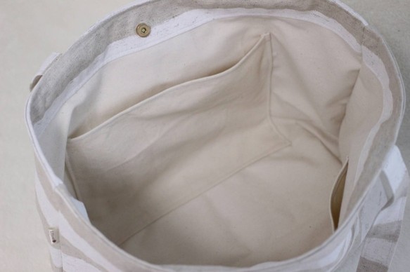 【milkpot様専用】♡送料無料♡帆布ボーダーのマザーズトートバッグ・おむつポーチ 4枚目の画像