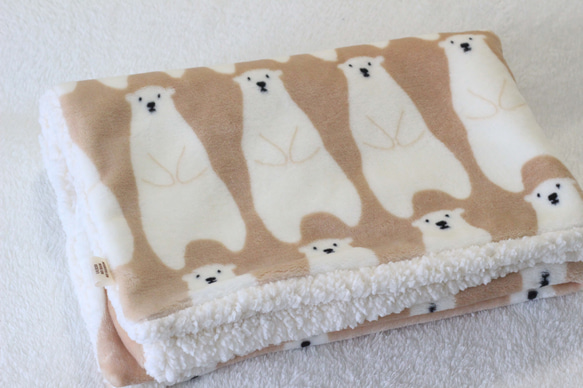 蓬鬆溫暖的毛毯☆北極熊米色免費送貨也 第1張的照片