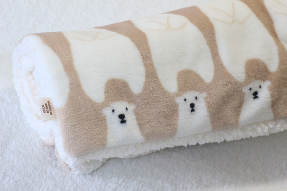 蓬鬆溫暖的毛毯☆北極熊米色免費送貨也 第2張的照片
