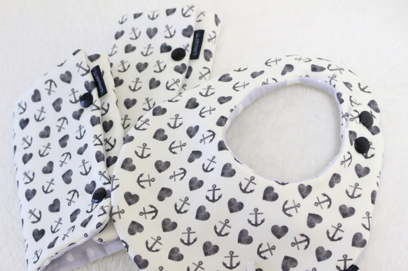 ♡送料無料♡Pima cotton Monotone anchor☆スタイ 3枚目の画像