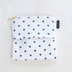 ♡送料無料♡Littlestar white&navy●ポケットティッシュポーチ 1枚目の画像