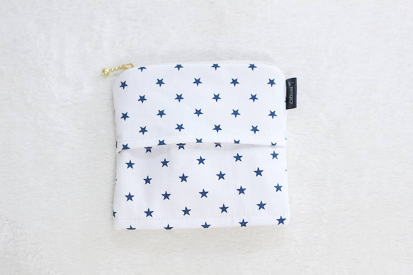 ♡送料無料♡Littlestar white&navy●ポケットティッシュポーチ 1枚目の画像