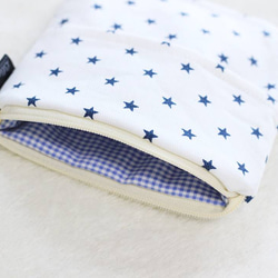 ♡送料無料♡Littlestar white&navy●ポケットティッシュポーチ 2枚目の画像