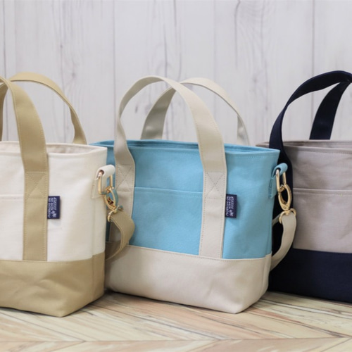 選べる2トーンカラー【Type A】♡帆布2WAYショルダーバッグ【送料 