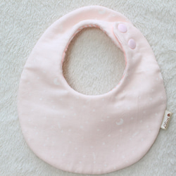 ♡送料無料♡ガーゼスタイ Star&Moon BabyPink 1枚目の画像