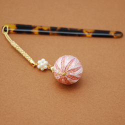 antique 真珠［Perl］ミニてまり帯飾り 2枚目の画像