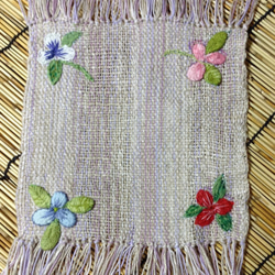 手織り　可愛いテーブルセンター 3枚目の画像