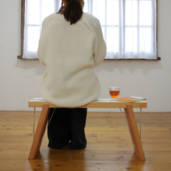 en stool 800 (white)【杉のノックダウンスツール・椅子・ベンチ】2018 1枚目の画像