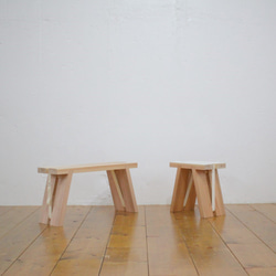 en stool 800 (white)【杉のノックダウンスツール・椅子・ベンチ】2018 8枚目の画像