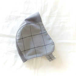 [80cm]ふわふわグレーのベスト&頭巾 7枚目の画像