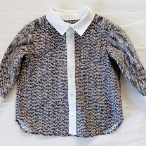 90㎝]ヘリンボーン柄のクレリックシャツ 子供服 m.w. 通販