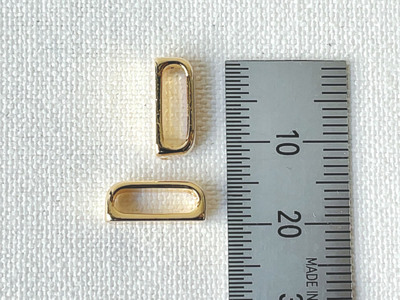[4個] 日本製 帯留め金具 (三分紐用) ゴールド/合金製 4枚目の画像