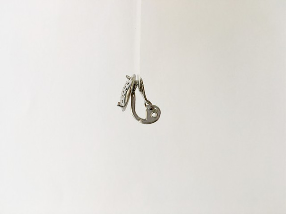 [ニッケルフリー] クリップイヤリング金具 シャワー付 ロジウムカラー 5枚目の画像
