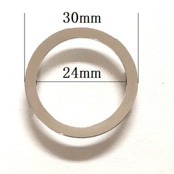 日本製 帯留め金具(三分紐用) リング30x24 シルバー/真鍮製 2枚目の画像