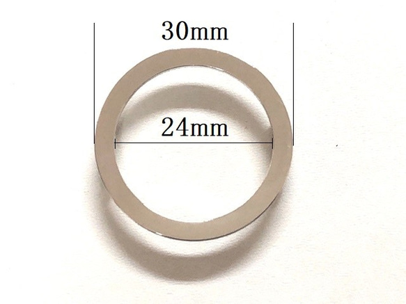 日本製 帯留め金具(三分紐用) リング30x24 シルバー/真鍮製 2枚目の画像