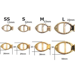 小魚バックル ゴールド [1サイズ] 4枚目の画像