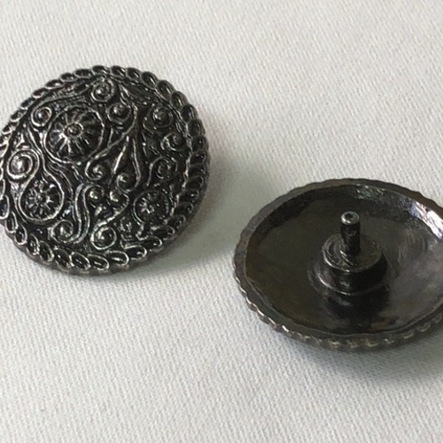 ラウンドコンチョ40mm ネイティブ アンティークブラック 金具 