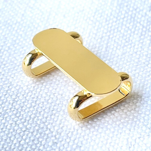 4個] 日本製 帯留め金具 (三分紐用) ゴールド/合金製 金具・チェーン