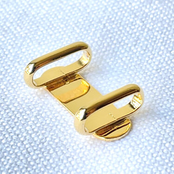 日本製 帯留め金具(三分紐用) オーバル ゴールド/真鍮製 2枚目の画像