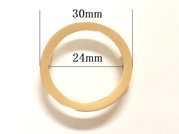 日本製 帯留め金具 リング30x24 ゴールド/真鍮製 3枚目の画像