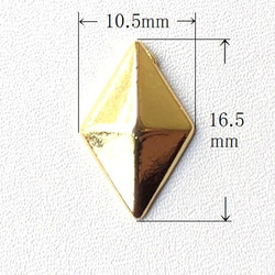 [4個] ひし形チャーム ゴールド 3枚目の画像