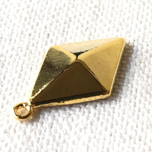 ひし形チャーム(カン付) 片面フラット ゴールド チャーム 日本の