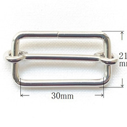 [4色から選べる] ショルダーバッグ用 ベルト金具 アミナスカン30mm2個＆一本線送り30mm1個 3枚目の画像