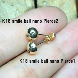 K18 GOLD smile ball nano Pierce1 5枚目の画像