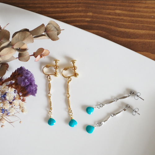 kr2hkr様◆スリーピングビューティーターコイズピアス kr2hkr様◇スリーピングビューティーターコイズピアス アクセサリー