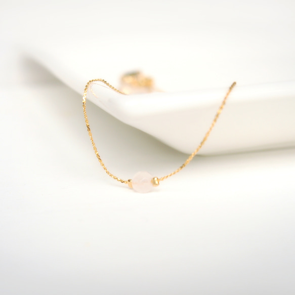 恋に効く！1粒のローズクォーツ～ブレスレット～ 2枚目の画像