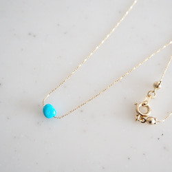 希少！スリーピングビューティー ターコイズの華奢ネックレス 4枚目の画像