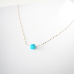 希少！スリーピングビューティー ターコイズの華奢ネックレス 6枚目の画像