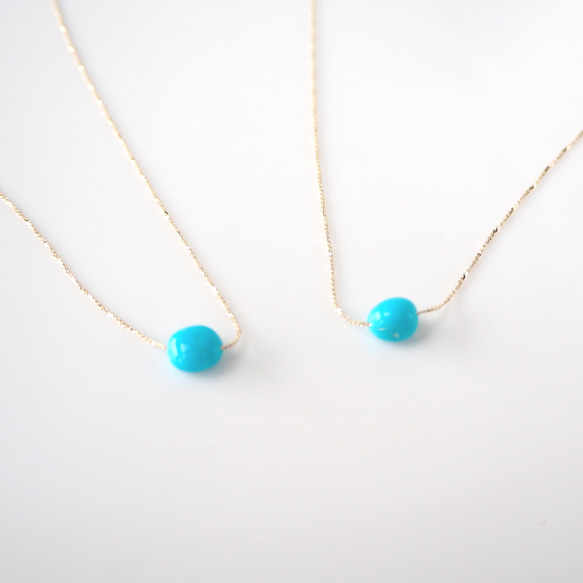 希少！スリーピングビューティー ターコイズの華奢ネックレス 7枚目の画像