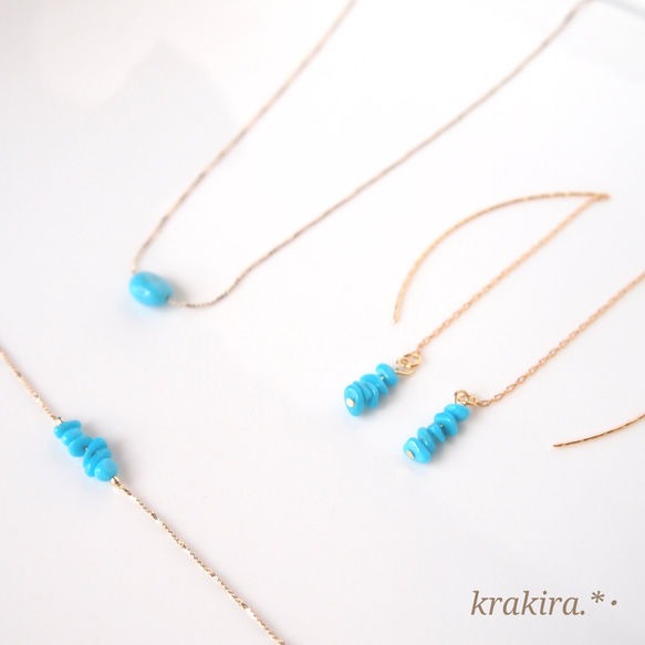 希少！スリーピングビューティー ターコイズの華奢ネックレス 9枚目の画像