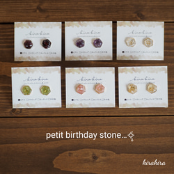 再販10◆petit birthday stone ～ヘキサゴン～誕生石のピアス/イヤリング 1枚目の画像