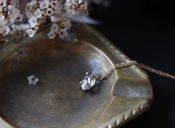 【一点物】K14GFハーキマーダイヤモンドクォーツのネックレス 4枚目の画像