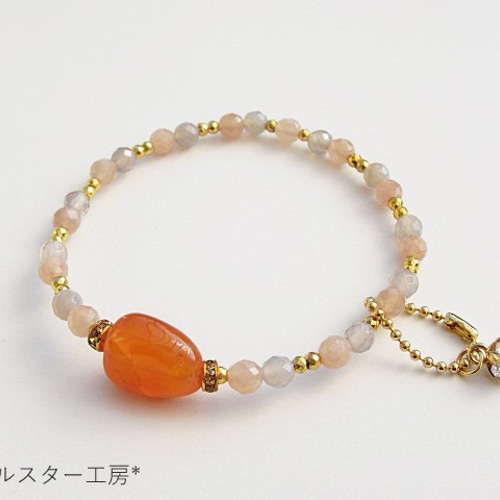 ビタミンカラー 天然石ブレスレット 完熟トマト パワーストーン