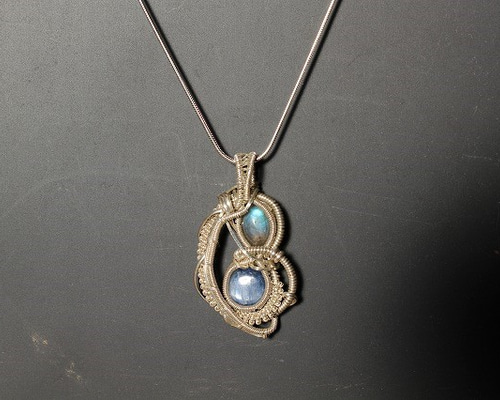 ラブラドライト カイヤナイト シルバー925 ワイヤーラッピング