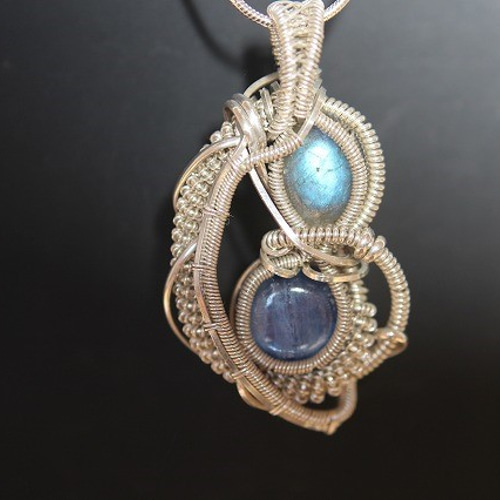 ラブラドライト カイヤナイト シルバー925 ワイヤーラッピング