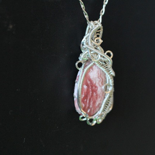 天然石 ロードクロサイト インカローズ シルバー925 ワイヤー