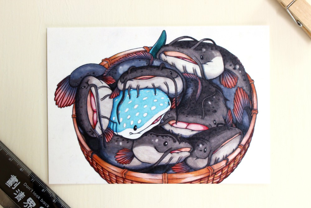 絵画 魚の頭を持つ人物