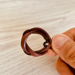 受注生産　然りげ無く可愛い編み込みレザーヘアゴム 10枚目の画像