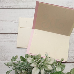 クイリングメッセージカード＊ 花かごに思いを込めて ピンク ホワイト 4枚目の画像