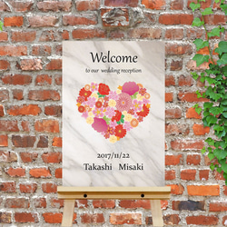 ハートと翼のウェルカムボード Design17】ウェルカムボード（パネルまたはポスター） | waiwai wedding