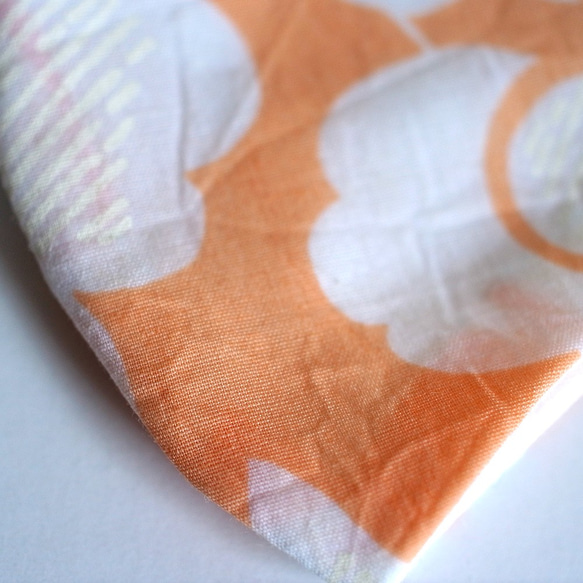 超立体マスク 洗って繰り返し使える 息苦しくない 手作り布マスク ワイヤーオプション ハワイアンプリント オレンジ 6枚目の画像