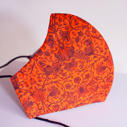 超立体マスク 息苦しくない 手作り布マスク リバティプリント LIBERTY orange ユニセックス メンズ 8枚目の画像
