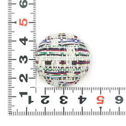B-168【6個】＊ドーム型ツイード柄カボション＊30㎜【Mixホワイト】カボション 貼り付け ツイード 千鳥格子 チェ 3枚目の画像