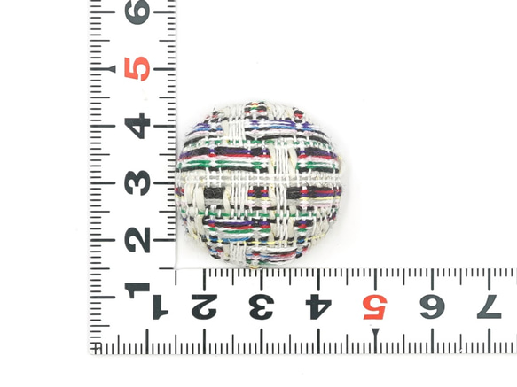 B-168【6個】＊ドーム型ツイード柄カボション＊30㎜【Mixホワイト】カボション 貼り付け ツイード 千鳥格子 チェ 3枚目の画像