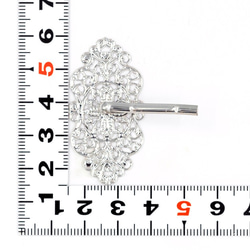 ZS-123【8個】＊透かしモチーフ ポニーフック＊23mm*45mm【シルバー】 3枚目の画像