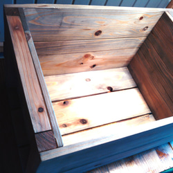ヴィンテージ調木箱　収納・本棚等使い方次第でカフェ風に☆【wood box tone-B】 6枚目の画像